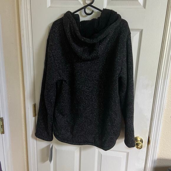 Free Country Mountain Fleece Black Heather Hooded Jacket, Sz S --NWT - Picture 7 of 12